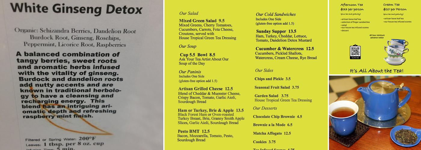 Garden Tea Lounge Menu