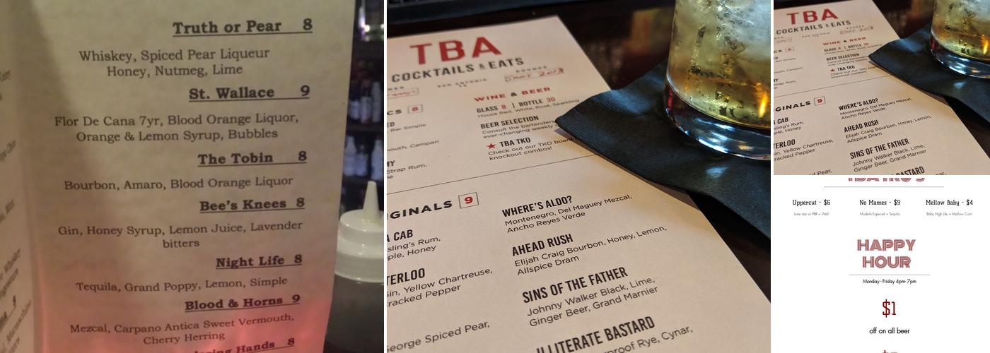 TBA Menu