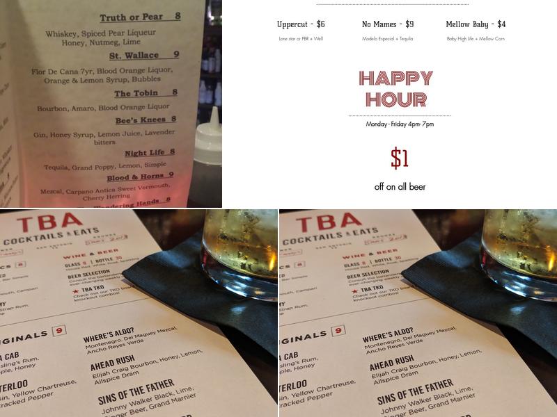 TBA Menu