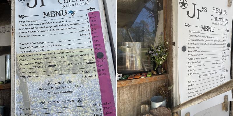 Jr's BBQ & Catering Menu