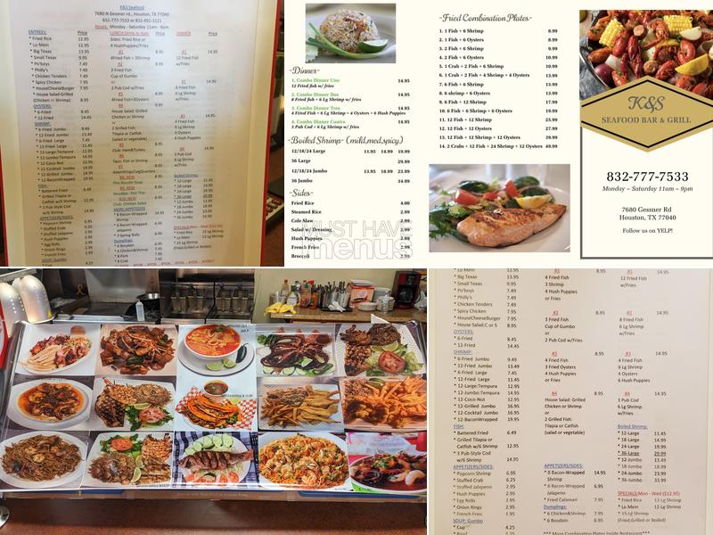 K&S Seafood Menu