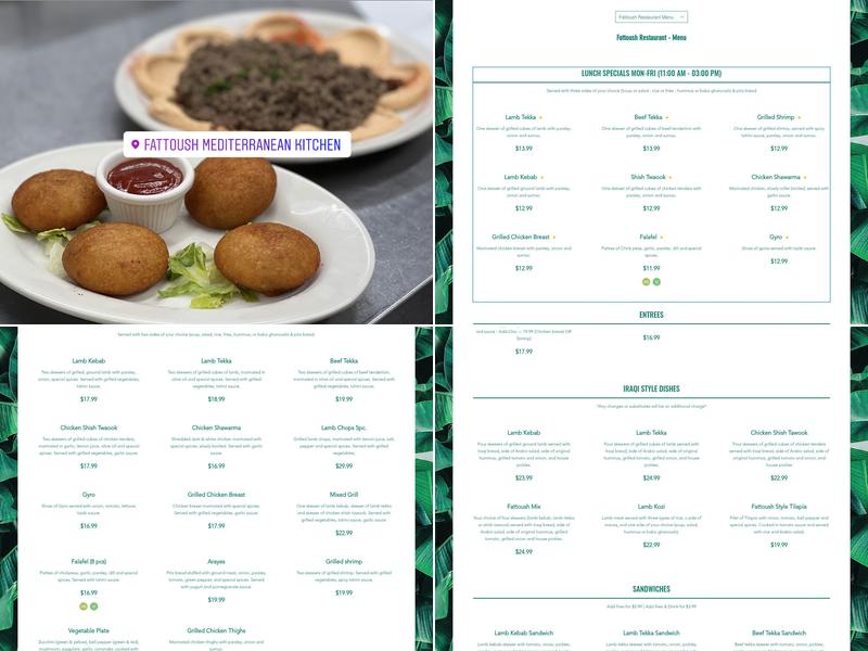 Fattoush Restaurant Menu
