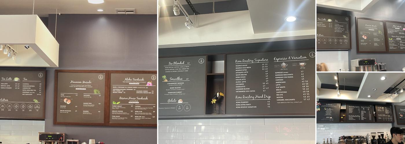 Kona Roastery Menu