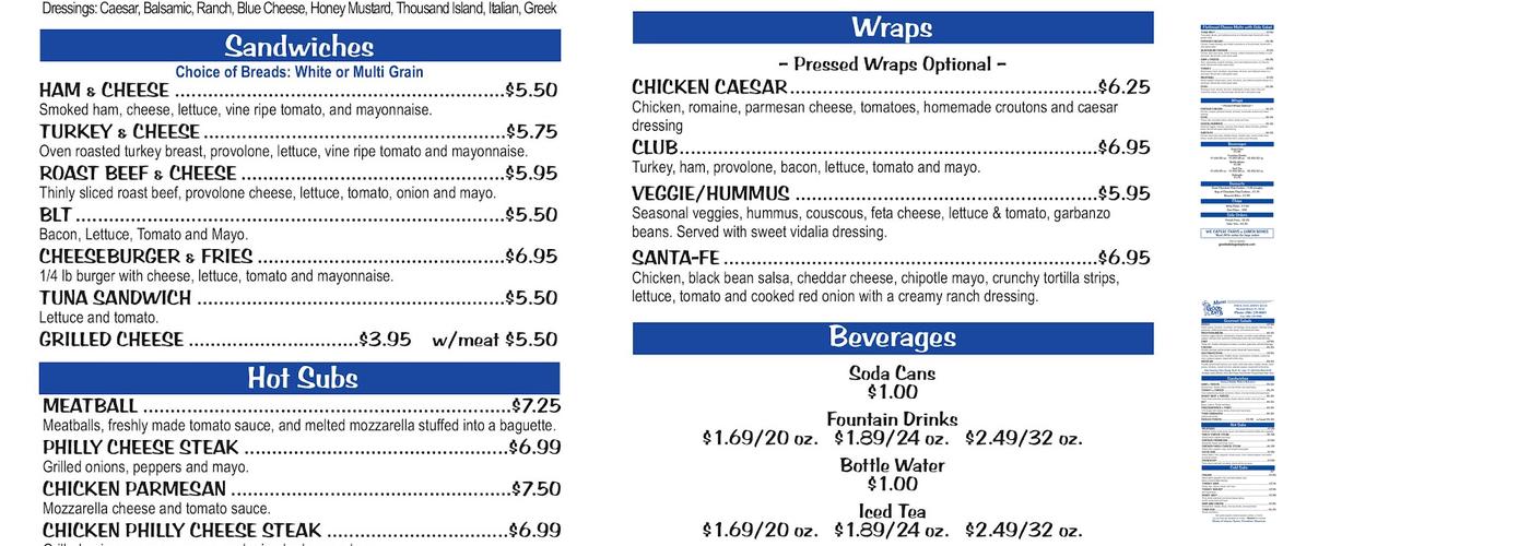 Good Eats To Go Menu