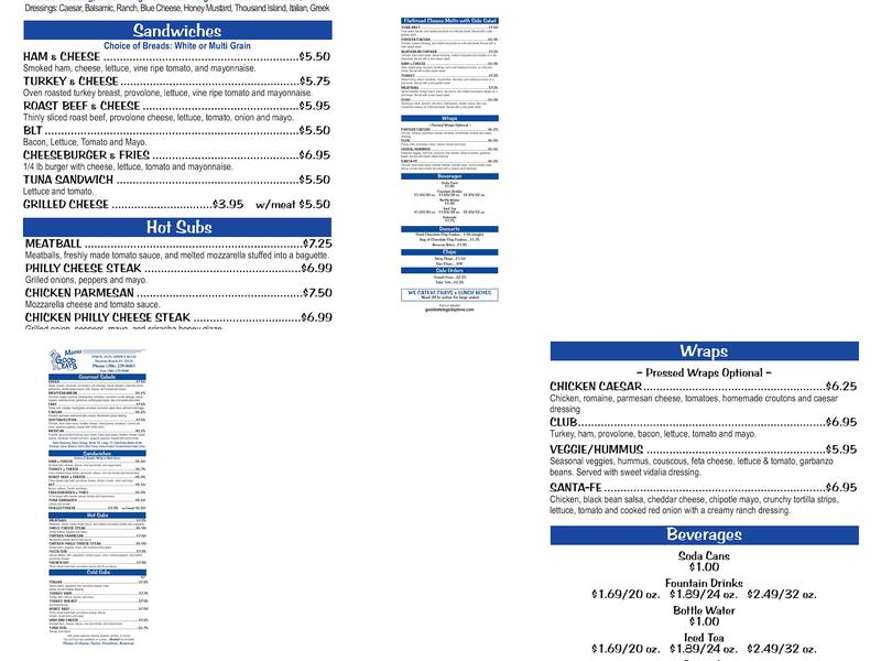 Good Eats To Go Menu