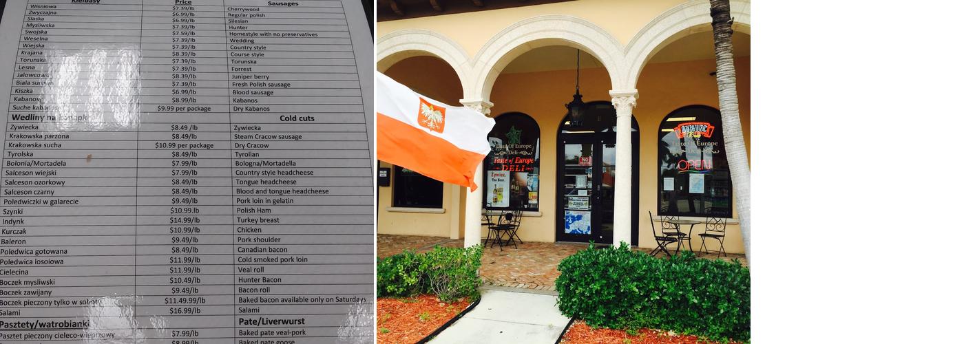 Taste of Europe Deli Menu