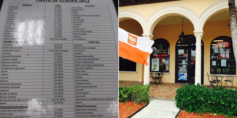 Taste of Europe Deli Menu