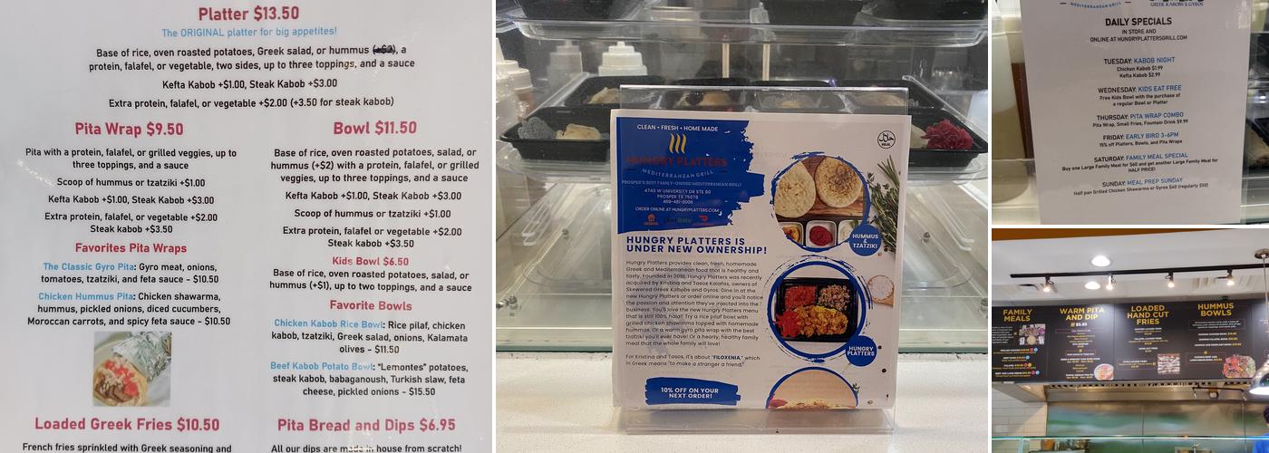 Hungry platters Menu