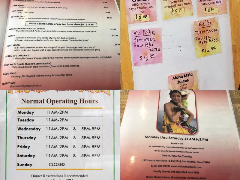 Aloha Kitchen Menu