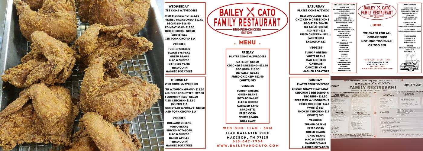 Bailey & Cato Menu