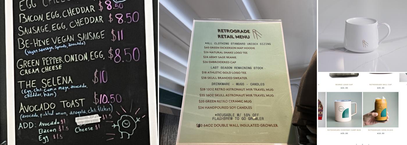 Retrograde Coffee Menu
