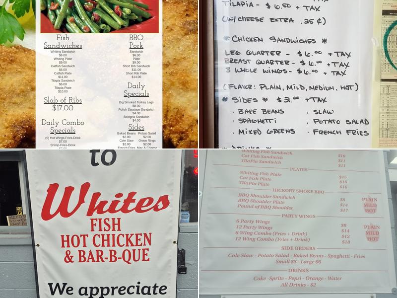 White's Fish & BBQ Menu