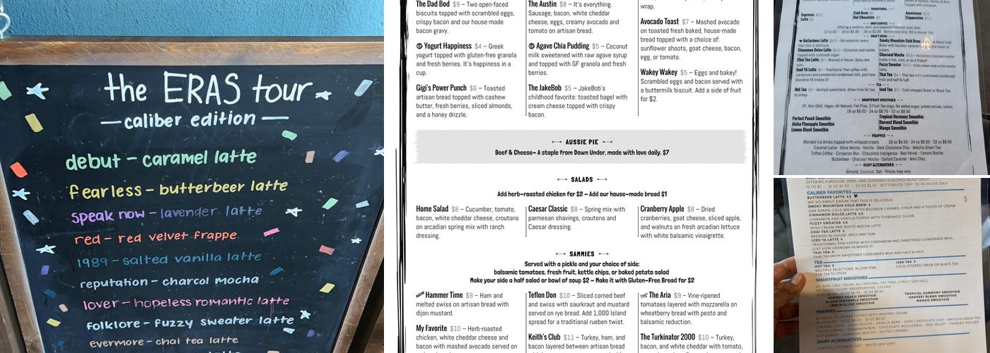 Caliber Coffee Co. Menu