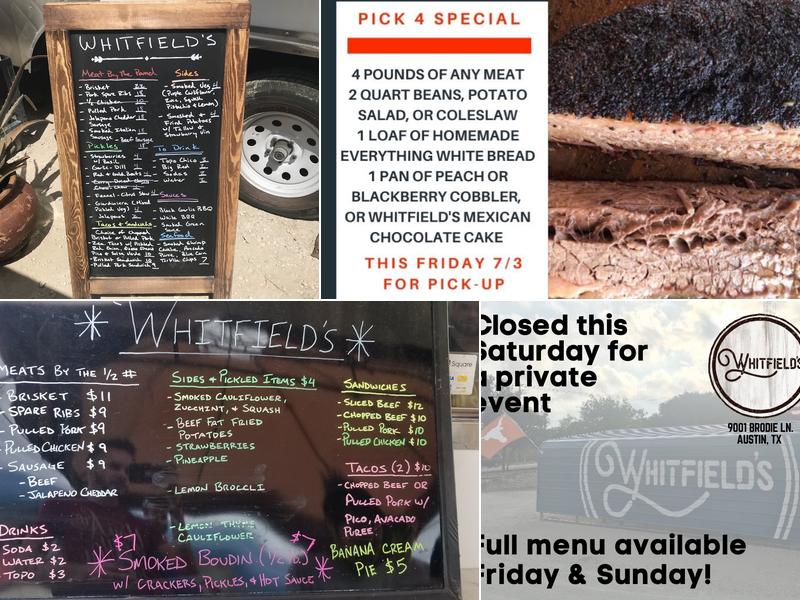 Whitfield's Menu