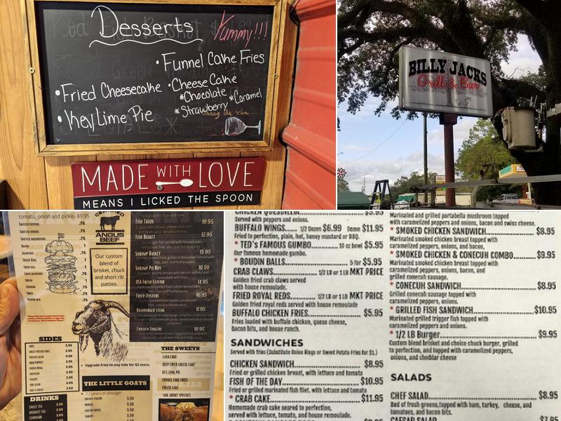 Billy Jacks Grill & Bar Menu