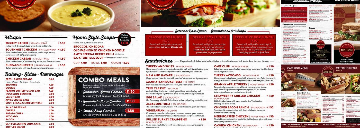Apple Spice Catering Co. Menu