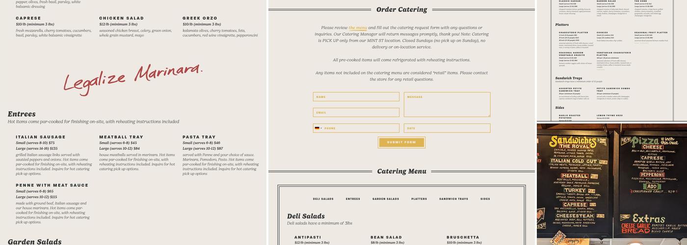 Pasta & Provisions Menu