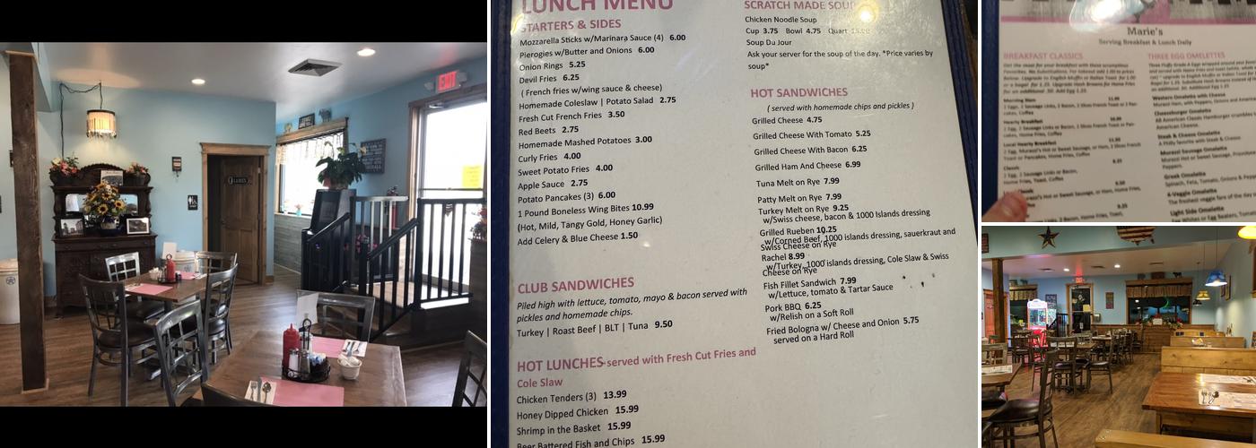 Marie's Diner Menu