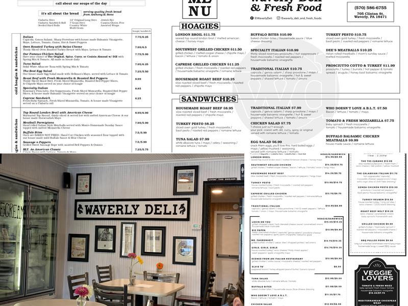 Waverly Deli Menu