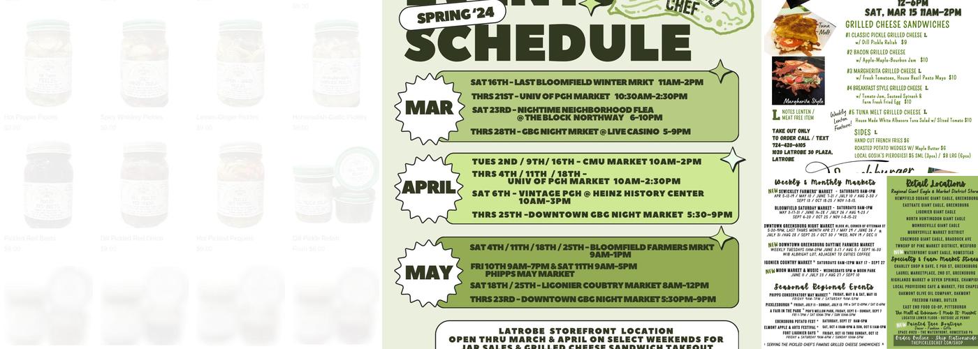 The Pickled Chef Menu