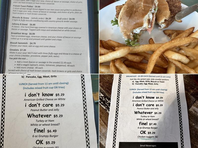Grumpy's Diner on Main, LLC Menu