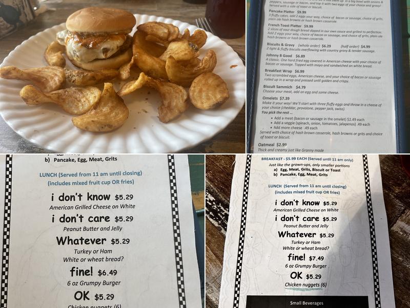 Grumpy's Diner on Main, LLC Menu