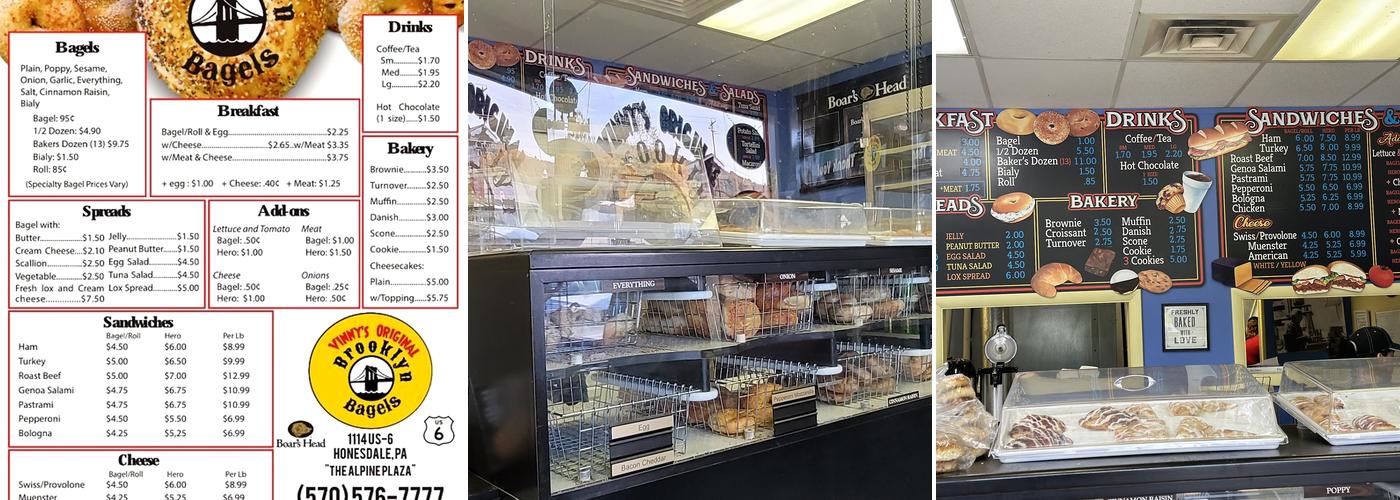 Vinny's Original Brooklyn Bagels Menu