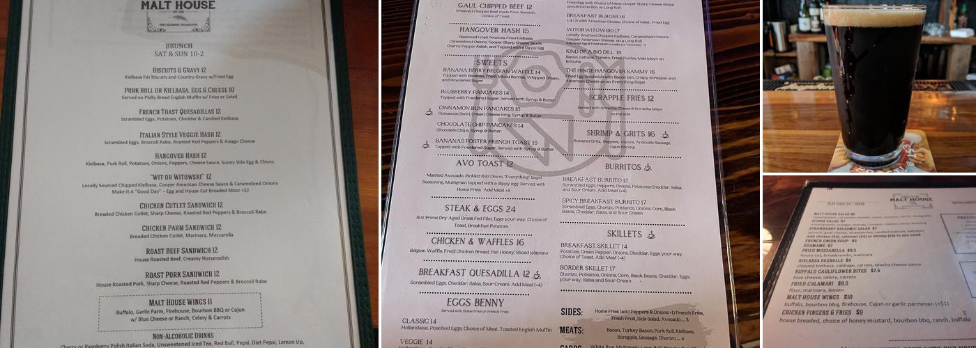 Gaul & Co. Malt House Port Richmond Menu