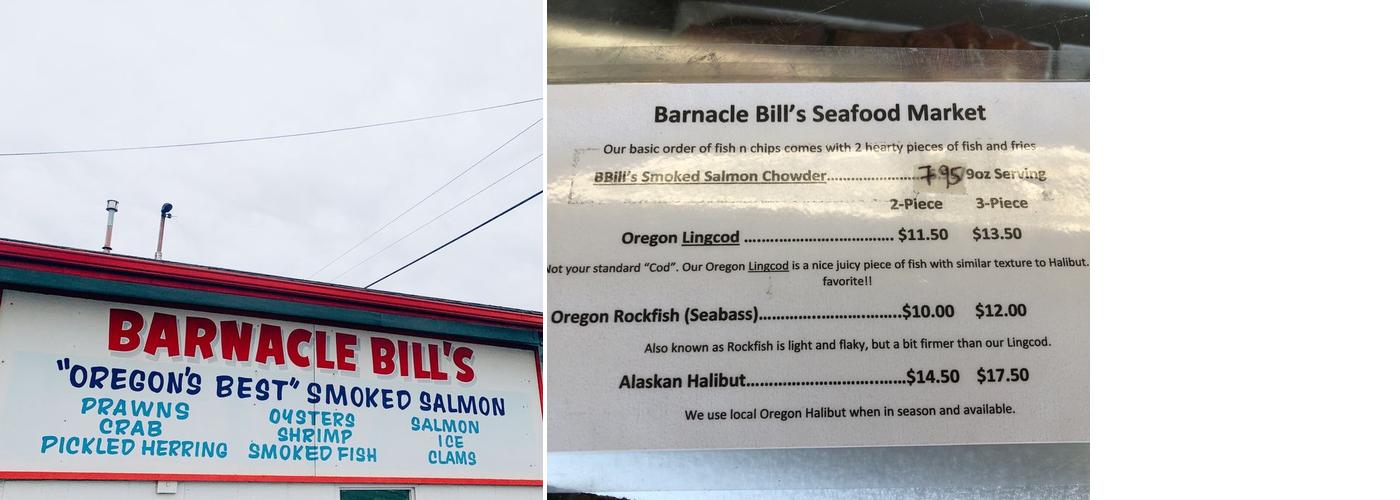 Barnacle Bill's Seafood Market Menu