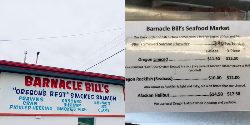Barnacle Bill's Seafood Market Menu