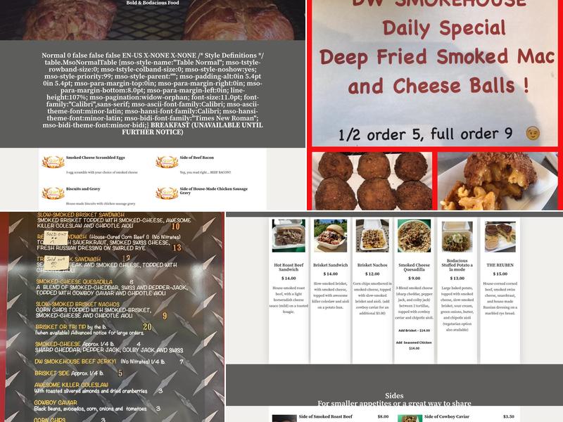 DW Smokehouse (Also Offering Catering) Menu