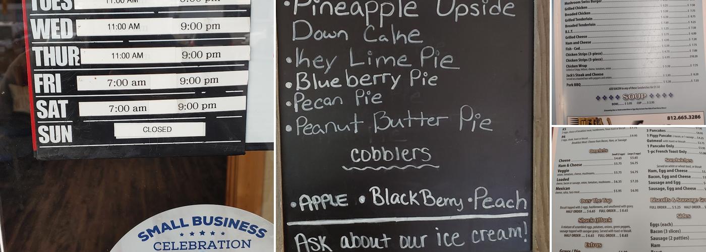 Jack's Place Menu