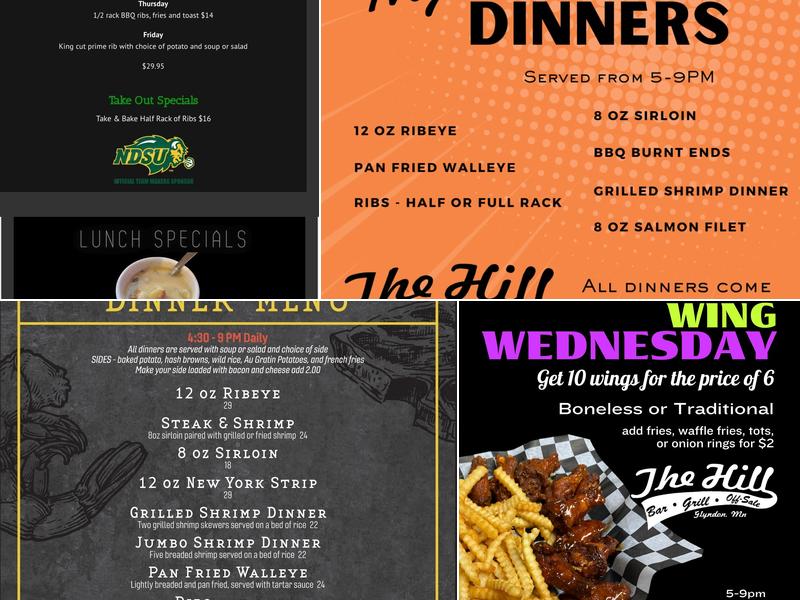The Hill Bar & Grill Menu