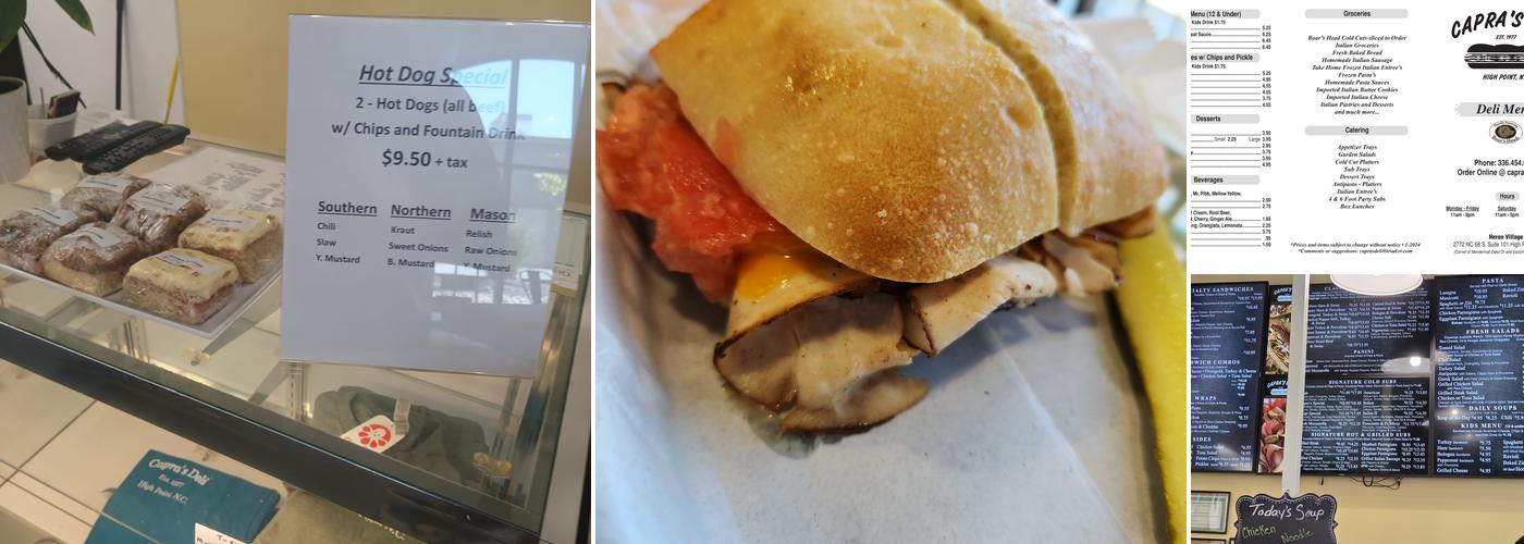 Capra's Italian Deli Menu