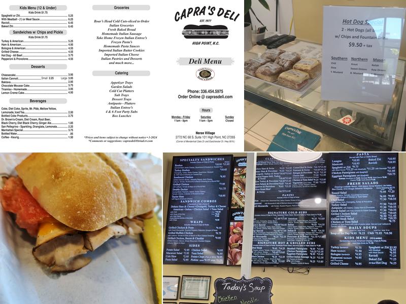 Capra's Italian Deli Menu
