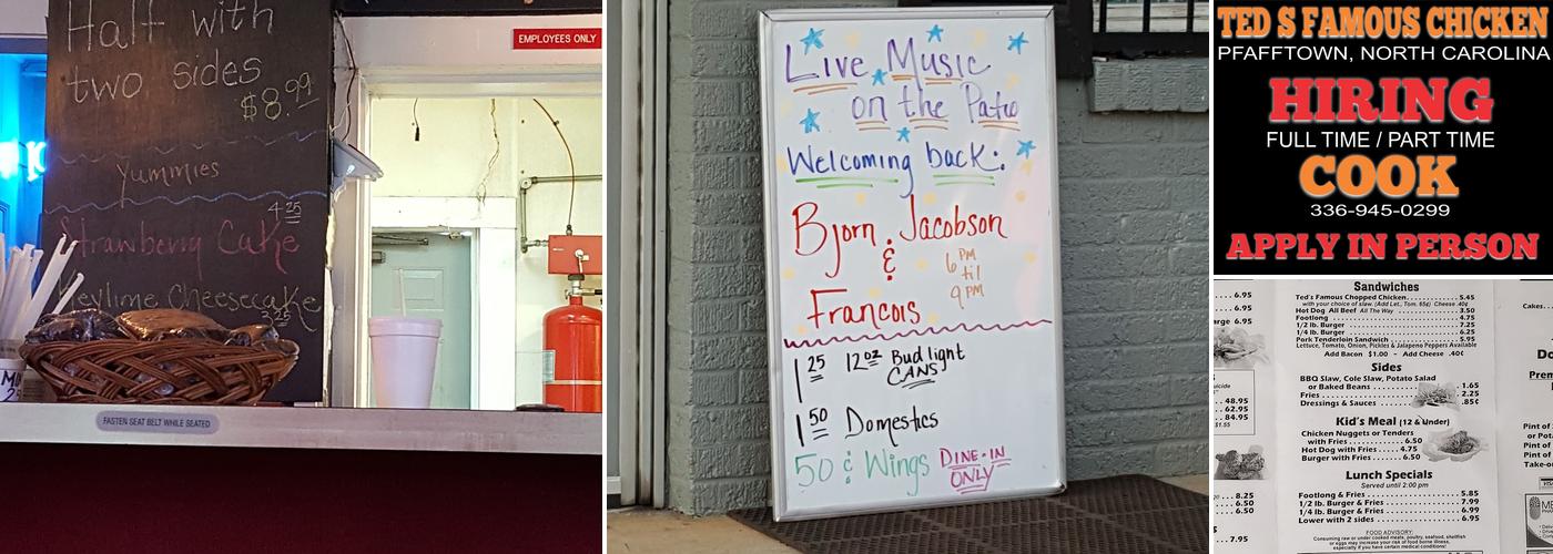 Ted's Famous Chicken Menu