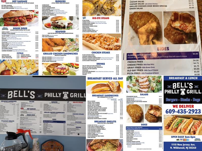 Bell's Philly Grill Menu