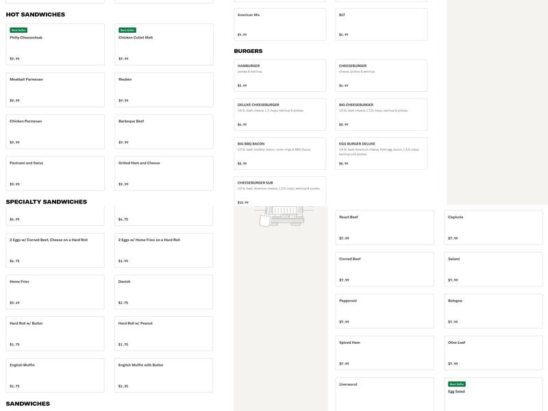 Reddy's Delicatessen & Grocery Menu
