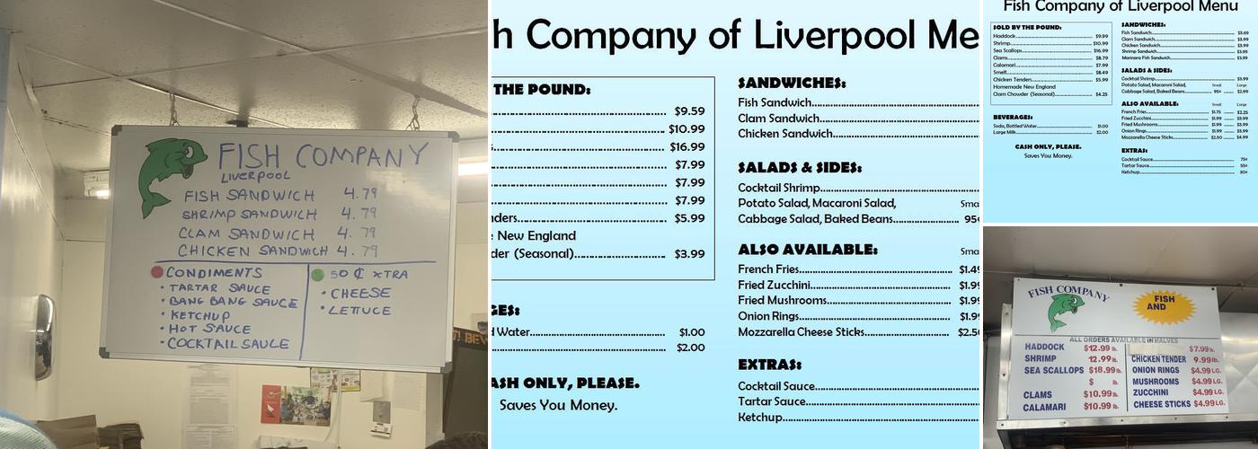 Fish Company of Liverpool Menu