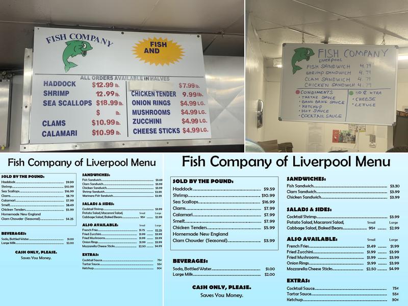Fish Company of Liverpool Menu