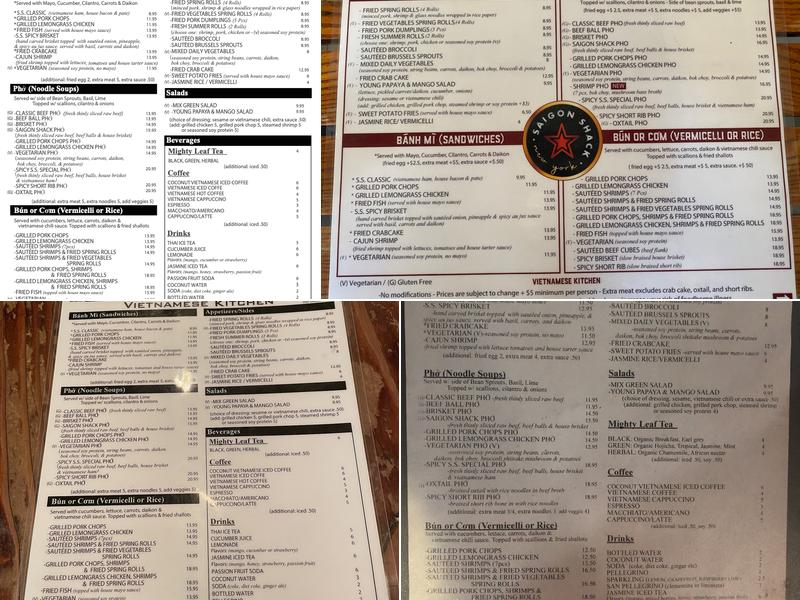 Saigon Shack Menu