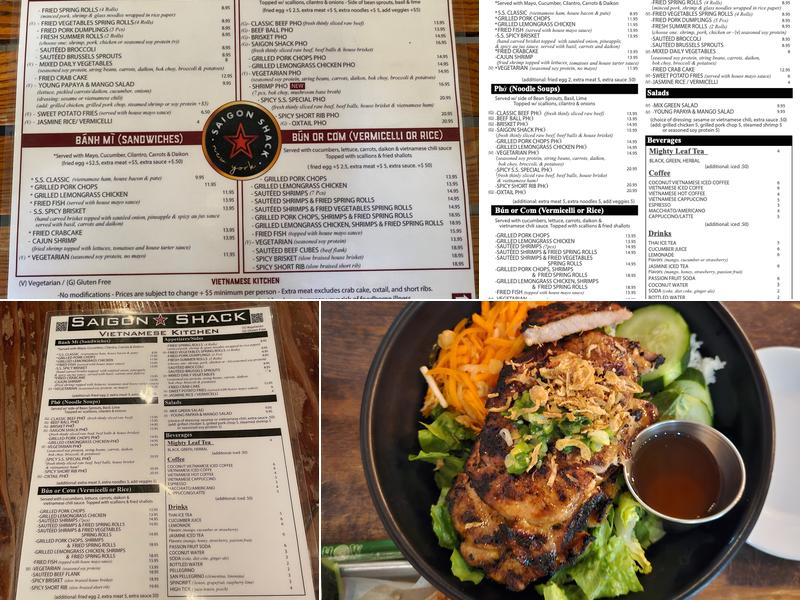 Saigon Shack Menu
