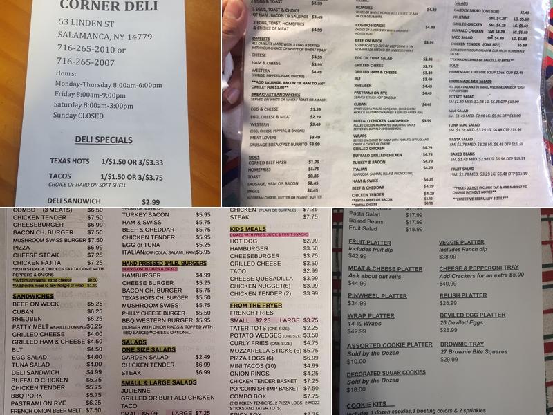 The Corner Deli Menu