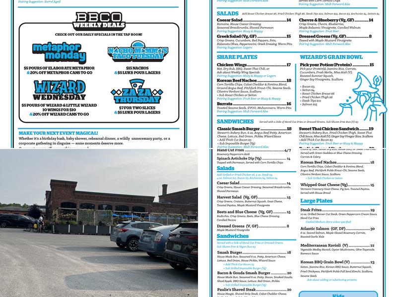 Burlington Beer Company Menu