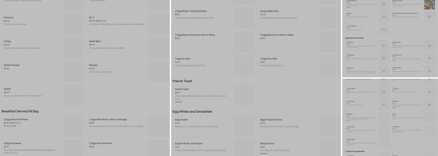 Talentis Delicatessen Menu