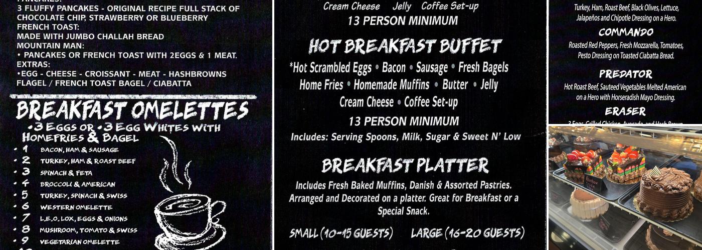 First Class Bagels Menu