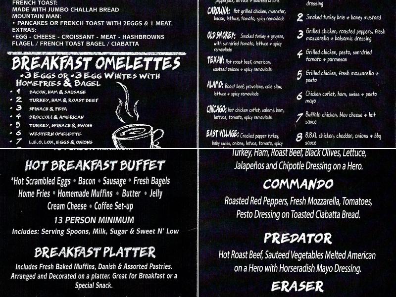 First Class Bagels Menu