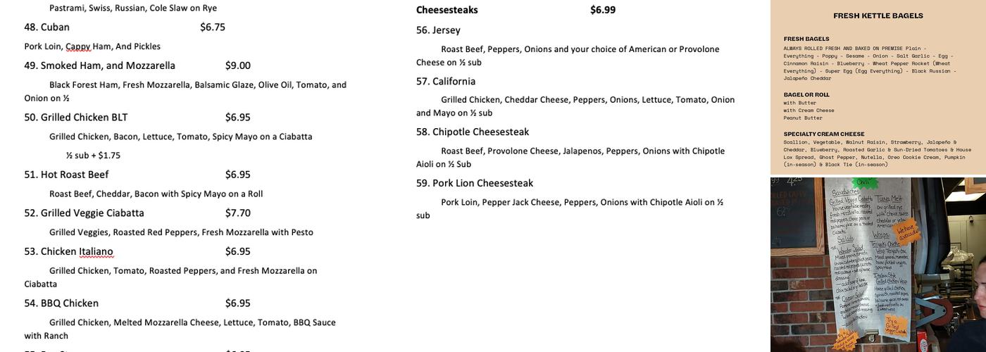 Planet Bagel Menu