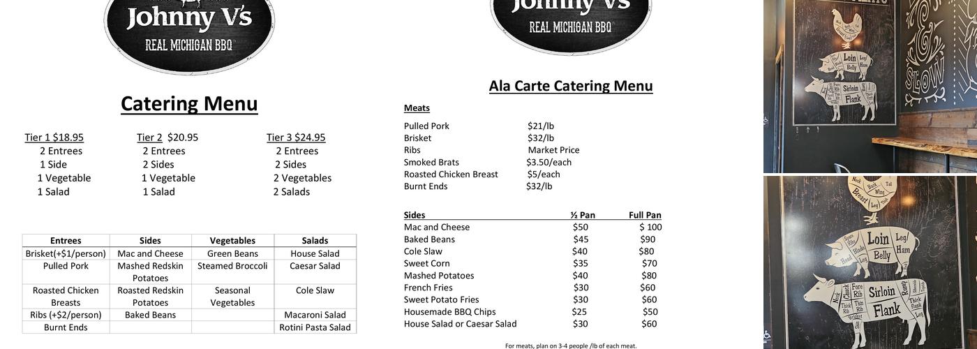 Johnny V's Smoke Shack Menu
