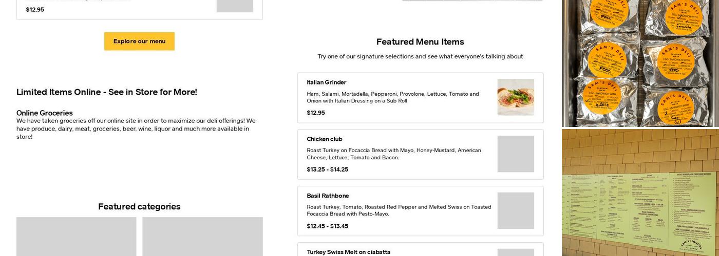Sam's Menu